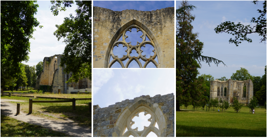Le parc de l'Abbaye du Lys : les ruines de l'abbaye et ses allées